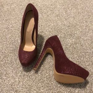 Burgundy 5 inch heels